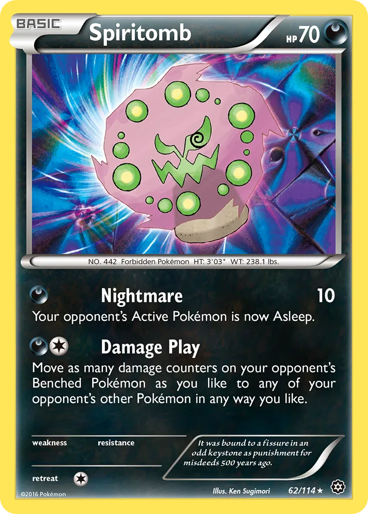 2016 Steam Siege Spiritomb #062/114 Rare card image