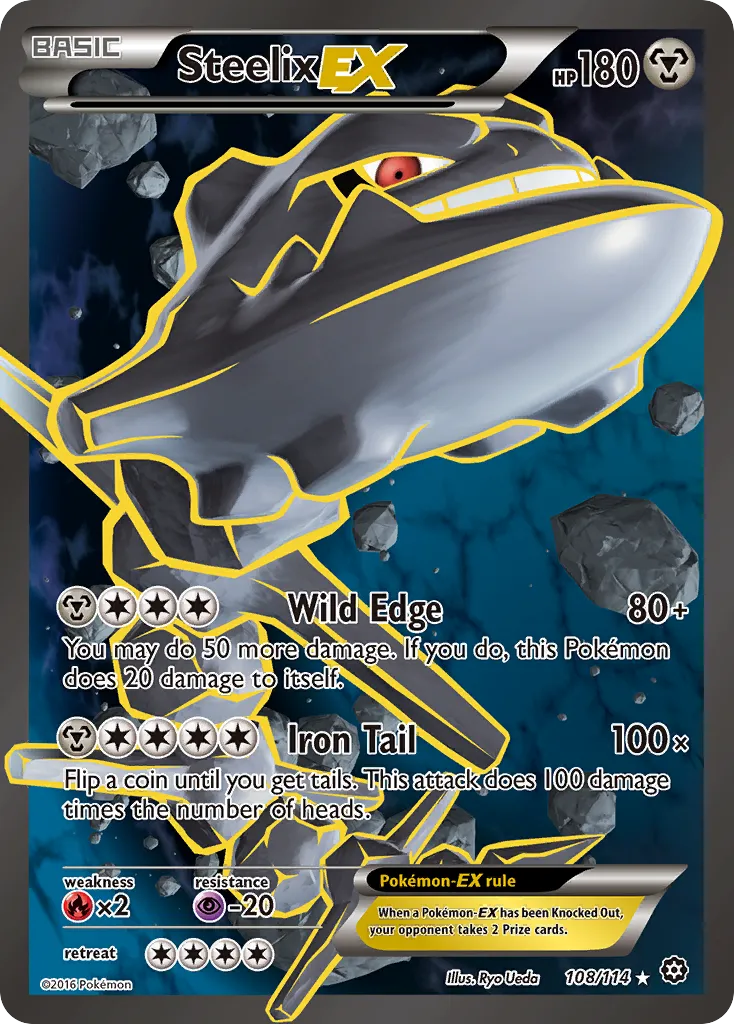 2016 Steam Siege Steelix-EX #067/114 Rare Holo EX card image