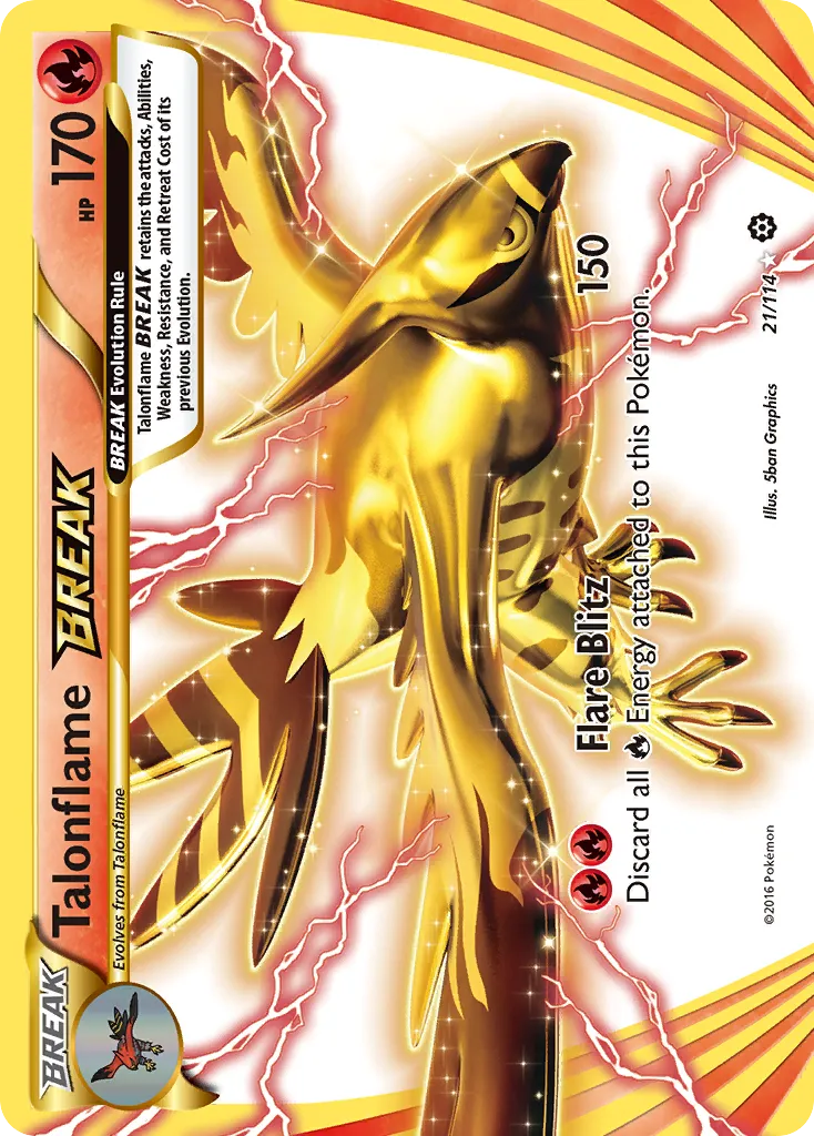 2016 Steam Siege Talonflame BREAK Rare BREAK #021/114 Rare BREAK card image