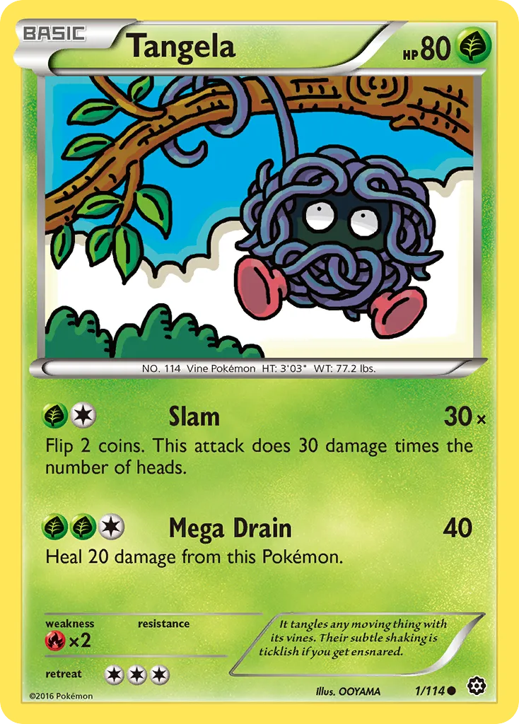 2016 Steam Siege Tangela Common #001/114 Common card image