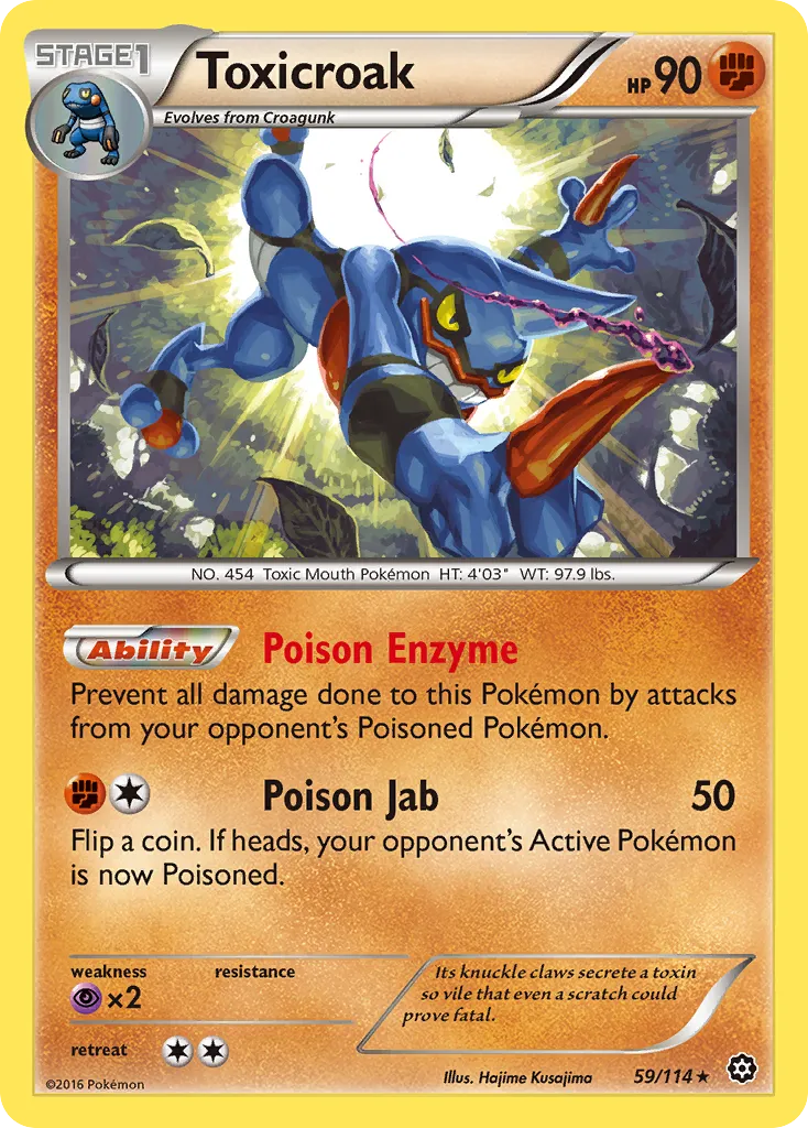 2016 Steam Siege Toxicroak #059/114 Rare card image
