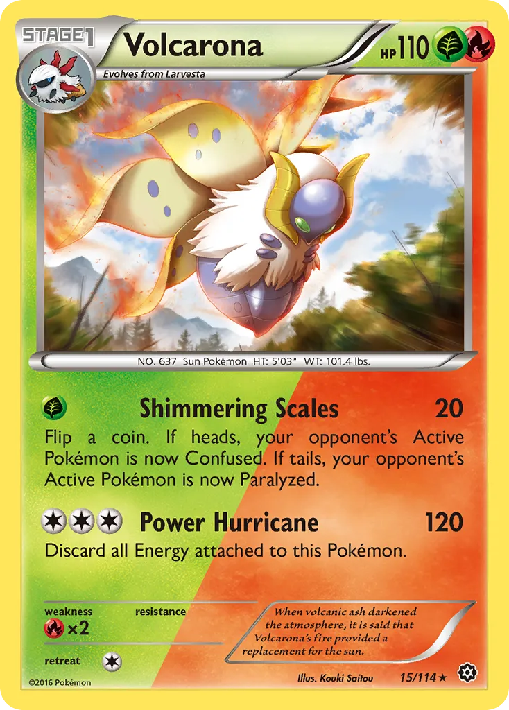 2016 Steam Siege Volcarona #015/114 Rare card image