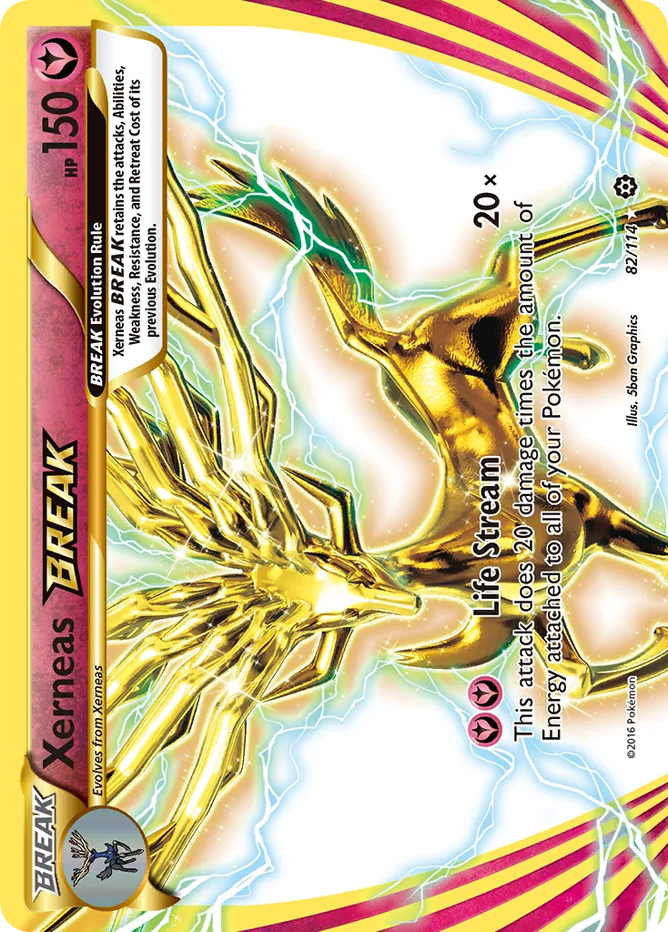 2016 Steam Siege Xerneas BREAK Rare BREAK #082/114 Rare BREAK card image