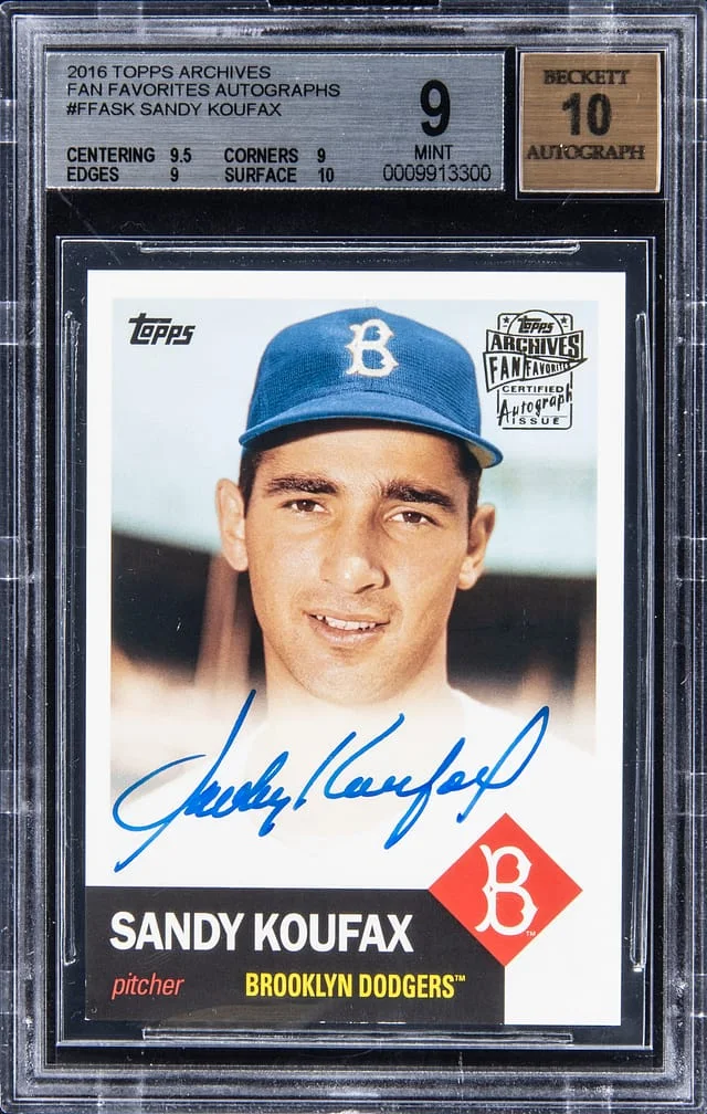 2016 Topps Archives Sandy Koufax Fan Favorite Autograph #FFA-SK card image