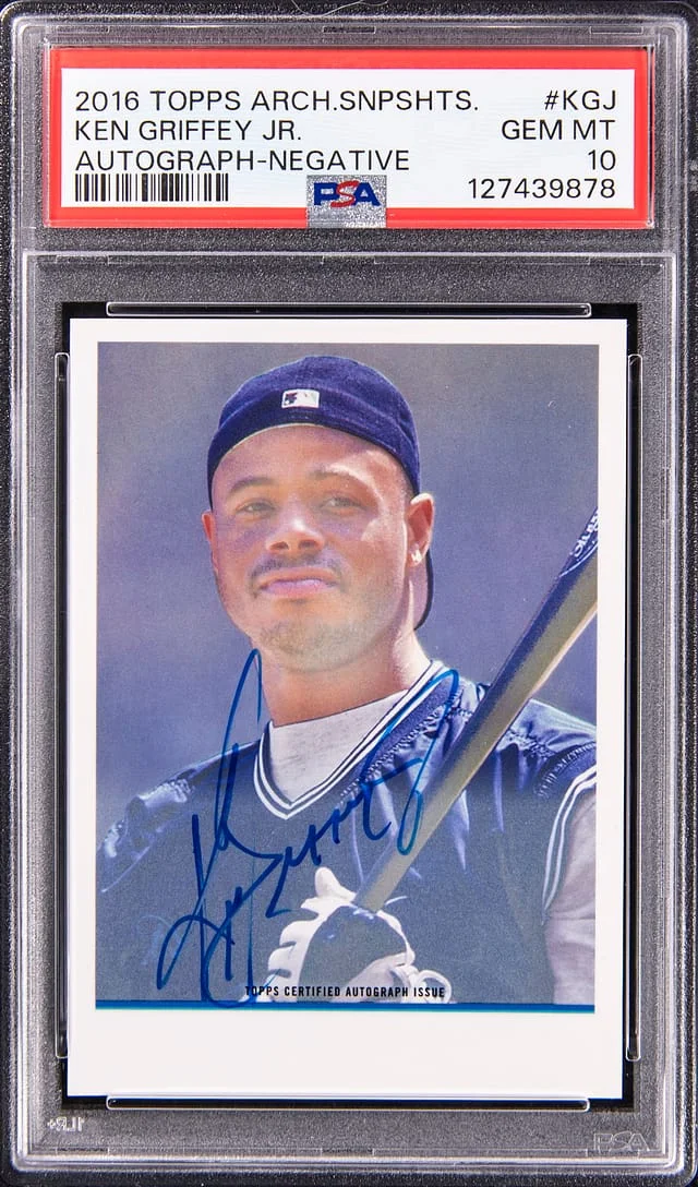2016 Topps Archives Snapshots Ken Griffey Jr. Autograph Negative #AS-KGJ card image