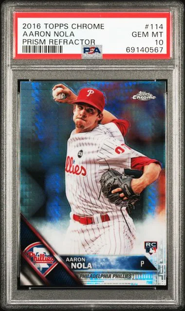 2016 Topps Chrome Aaron Nola Prism Refractor #114 card image