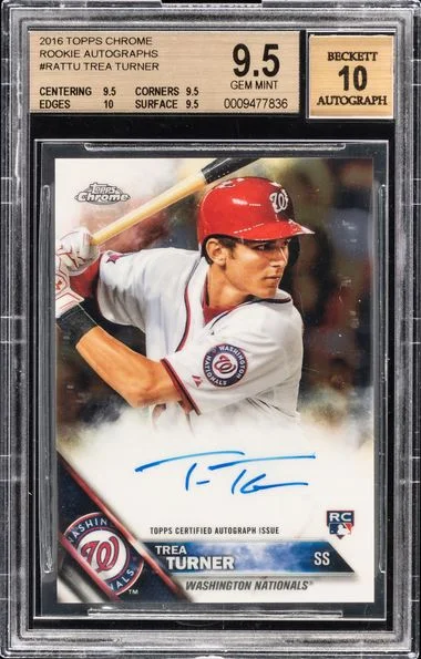 2016 Topps Chrome Autographs Rattu Trea Turner #no-number card image