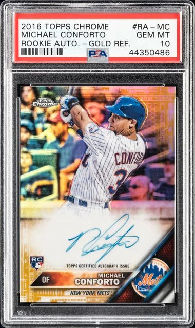 2016 Topps Chrome Michael Conforto Autographs Gold Refractor #RA-MC card image