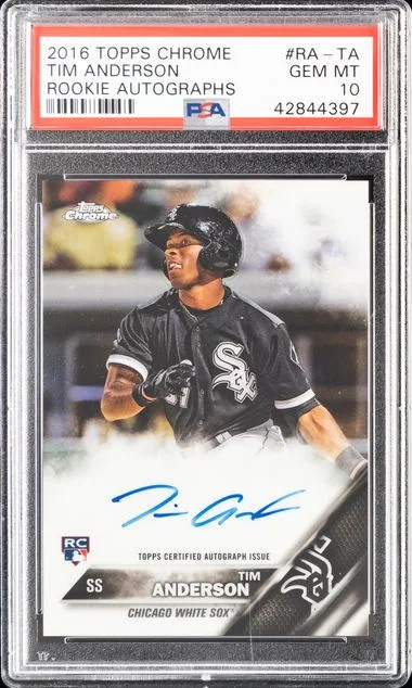 2016 Topps Chrome Tim Anderson Autograph #RA-TA card image