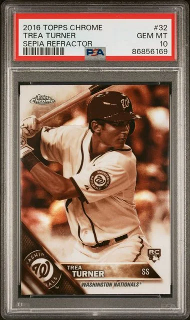 2016 Topps Chrome Trea Turner #32 card image