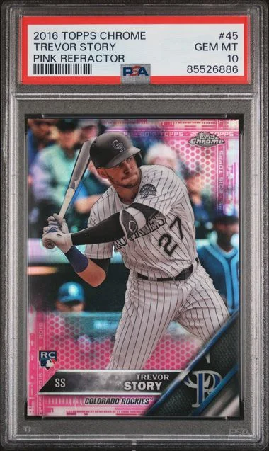 2016 Topps Chrome Trevor Story Pink Refractor #45 card image