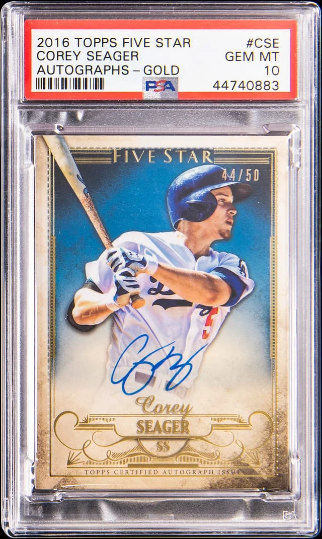 2016 Topps Corey Seager Five Star Autographs Gold #FSA-CSE card image