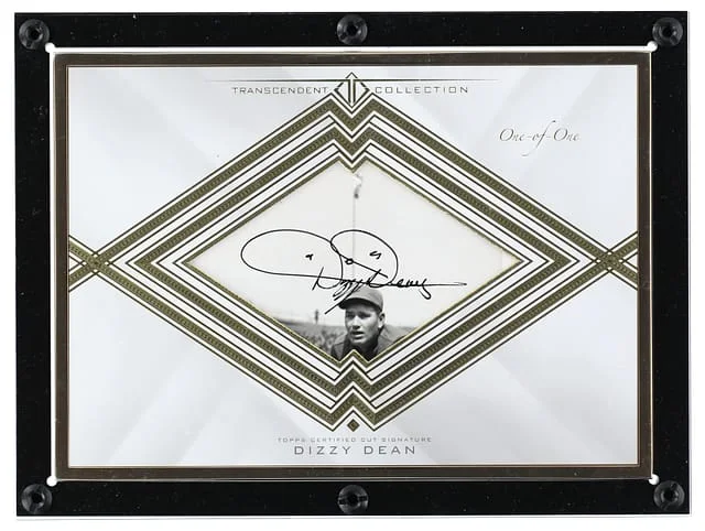 2016 Topps Dizzy Dean Transcendent Collection Oversized Cut Signature Box Topper #TCS-DD card image