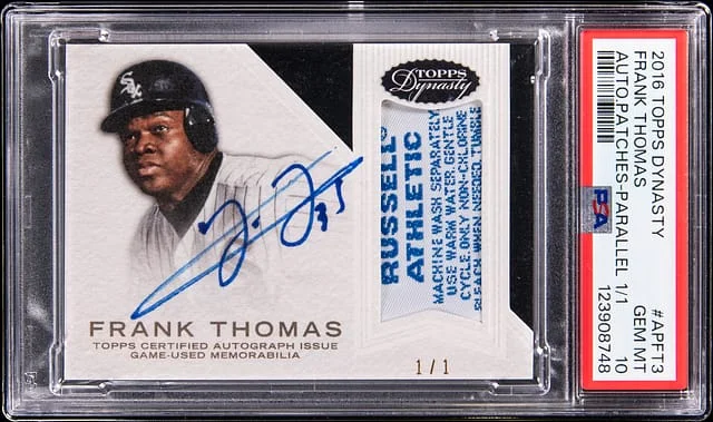 2016 Topps Dynasty Frank Thomas Autograph Patches Parallel #AP-FT3 card image