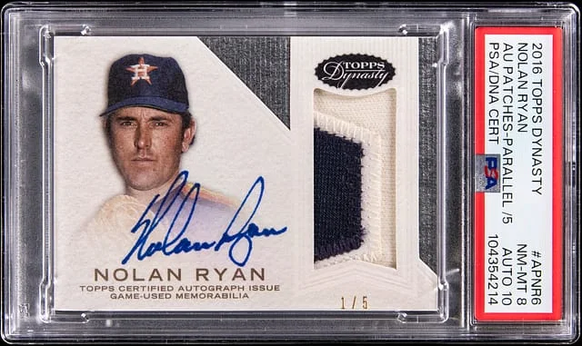 2016 Topps Dynasty Nolan Ryan Autograph Patches Parallel #AP-NR6 card image