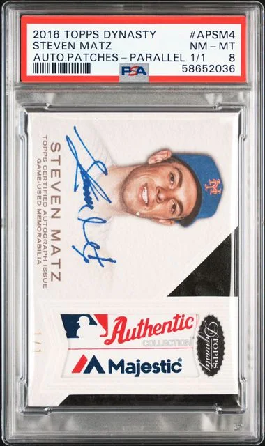 2016 Topps Dynasty Steven Matz Autograph Patches Parallel #AP-SM4 card image