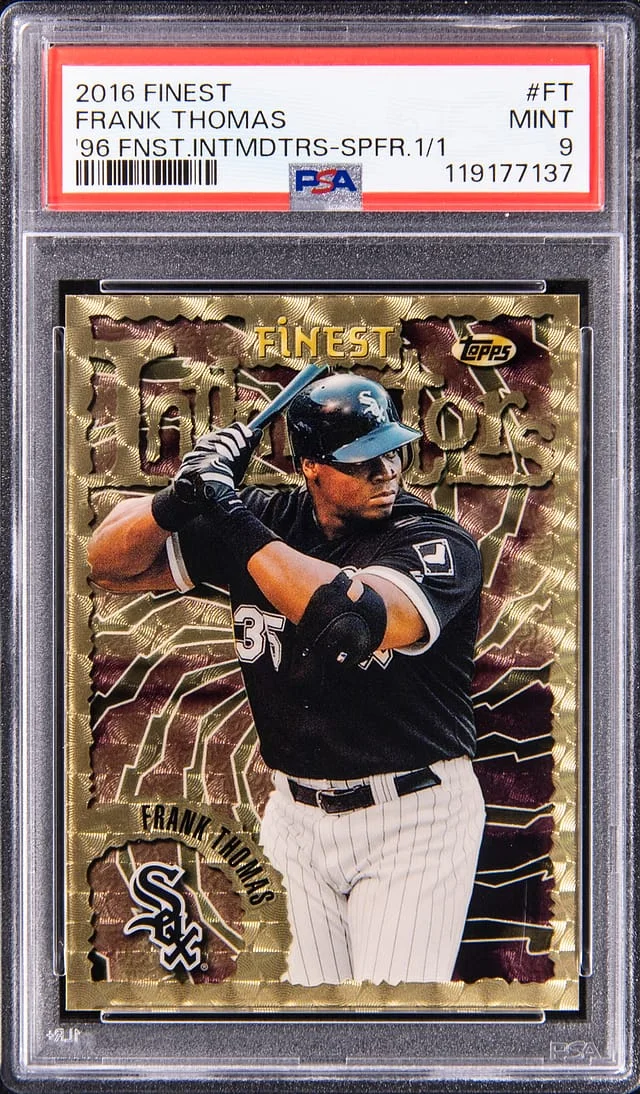 2016 Topps Finest Frank Thomas 96 Finest Intimidators SuperFractor #96FI-FT card image