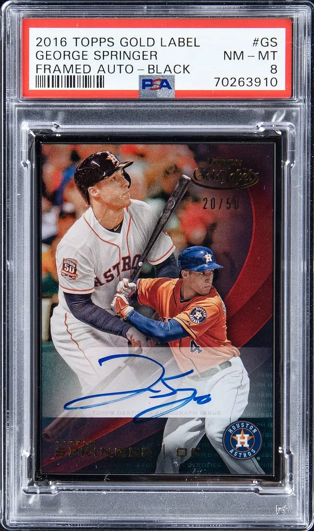 2016 Topps Gold Label George Springer Framed Autograph Black #GS card image