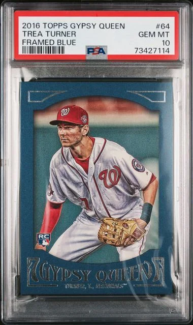 2016 Topps Gypsy Queen Trea Turner Framed Blue #64 card image