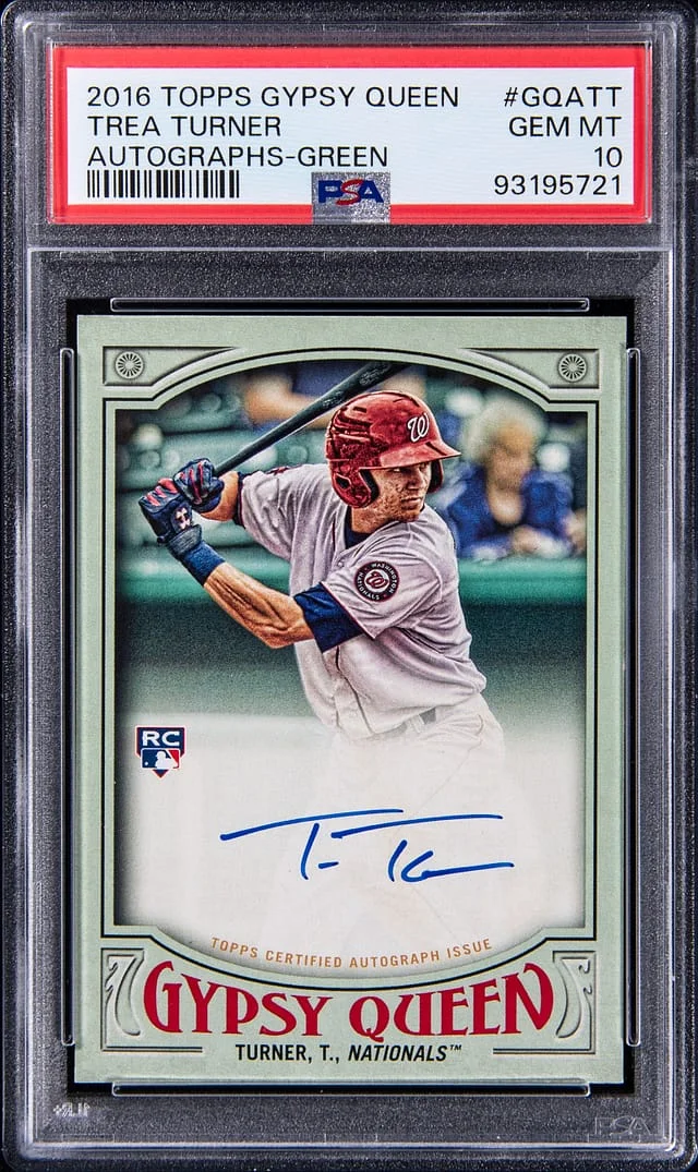 2016 Topps Gypsy Queen Trea Turner Autographs Green #GQA-TT card image