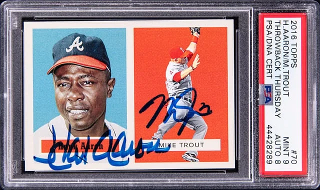 2016 Topps Hank Aaron/Mike Trout Throwback Thursday #70 card image