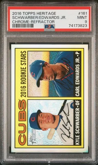 2016 Topps Heritage Carl Edwards Jr./Kyle Schwarber #161 card image