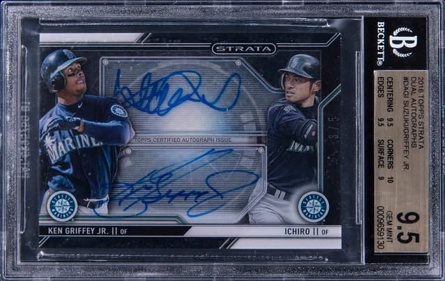 2016 Topps Ichiro/Ken Griffey Jr. Strata Dual Autographs #DA-GI card image