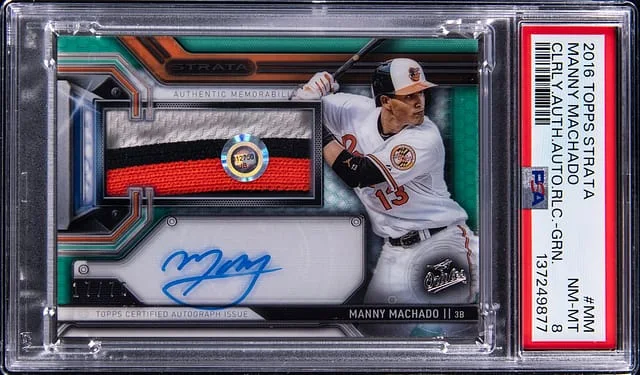 2016 Topps Manny Machado Strata Baseball Clearly Authentic Autograph Relic #CAAR-MM card image