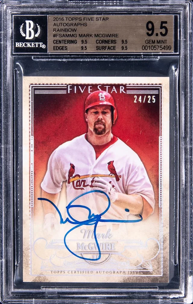 2016 Topps Mark McGwire Five Star Autographs Rainbow #FSA-MMG card image