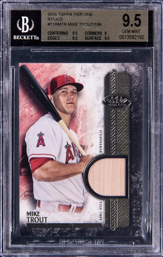 2016 Topps Mike Trout Tier One Relics #T1R-MTR card image