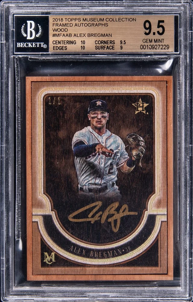 2016 Topps Museum Collection Alex Bregman Framed Autograph Wood #MFA-AB card image