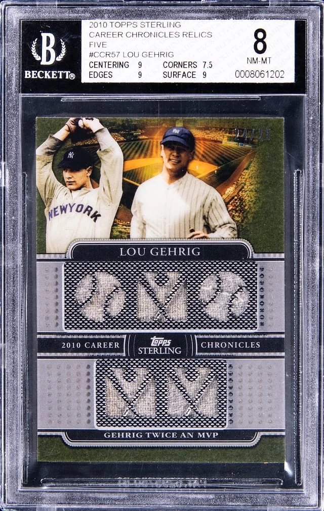 2016 Topps Sterling Lou Gehrig Career Chronicles Relics Five #5CCR-57 card image