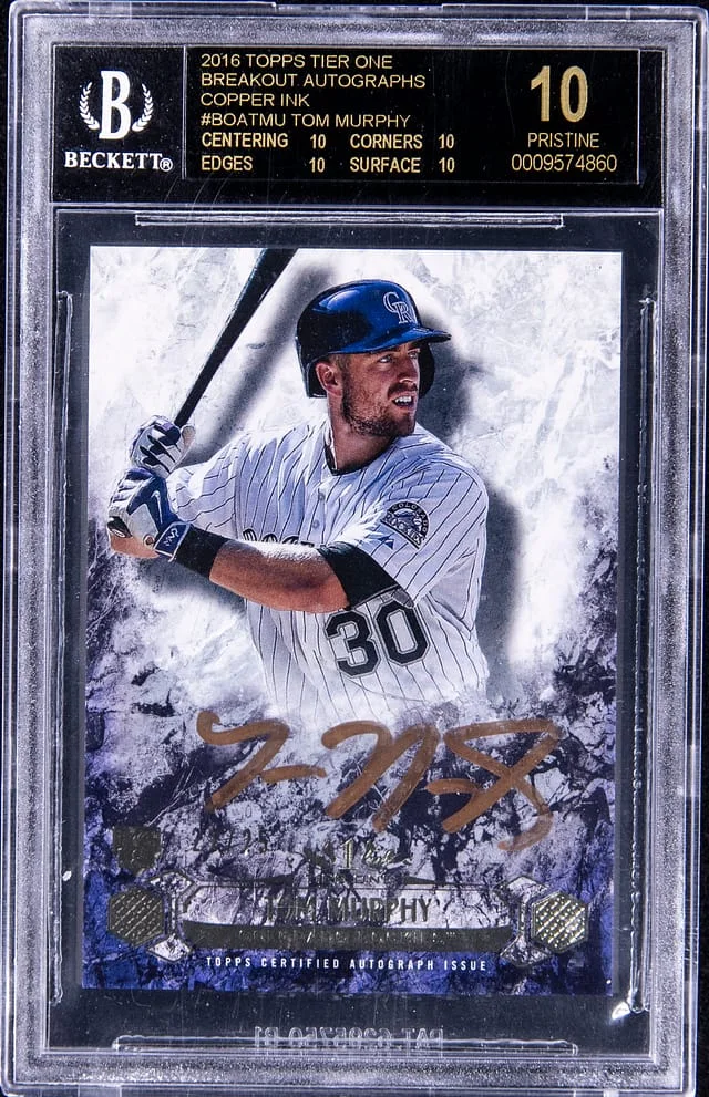 2016 Topps Tom Murphy Tier One Breakout Autograph Copper Ink #BOA-TMU card image