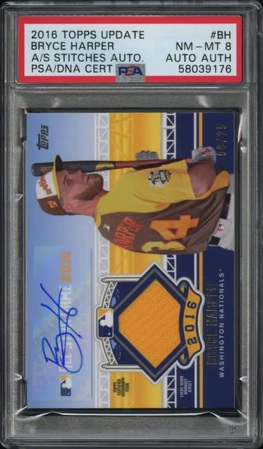 2016 Topps Update Bryce Harper All-Star Stitches Autographs #ASAP-BH card image