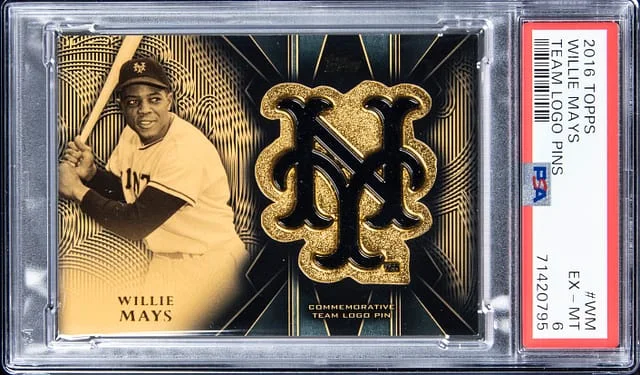 2016 Topps Willie Mays Team Logo Pins #WM card image