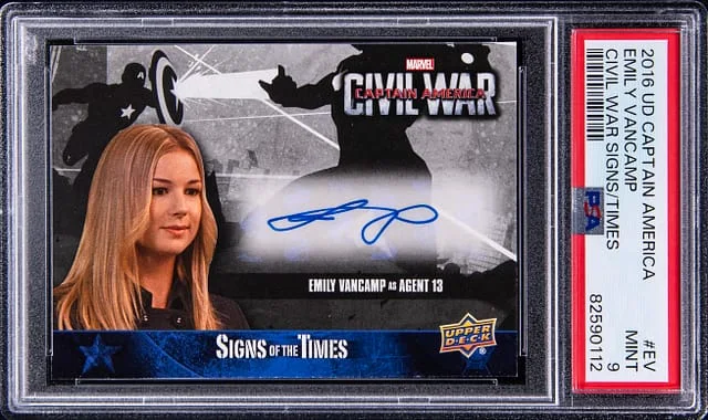 2016 Upper Deck Emily Vancamp Captain America Civil War Signs of the Times #SA-EV card image