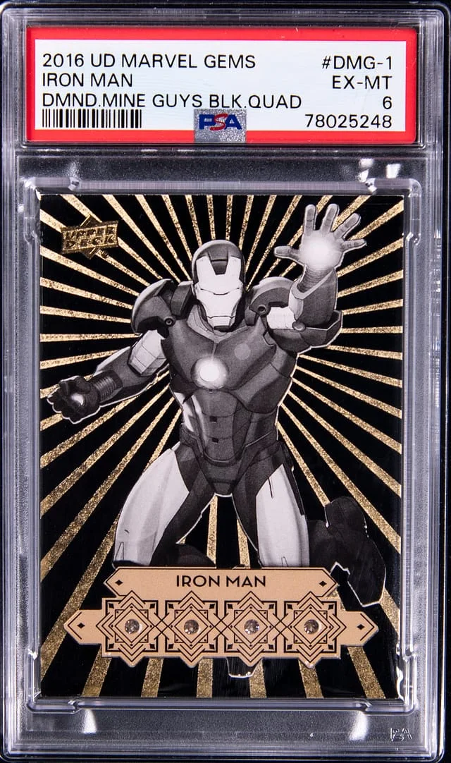 2016 Upper Deck Iron Man Diamond Marvel Gems Diamond Mine Guys Black Quad #DMG-1 card image
