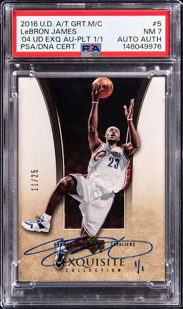 2016 Upper Deck LeBron James All-Time Greats Master Collection Mystery Redemption '04-05 Exquisite Autograph Gold #5 card image