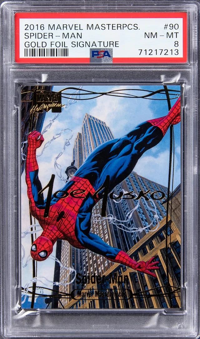 2016 Upper Deck Masterpieces Spider-Man Gold Foil Signature #90 card image