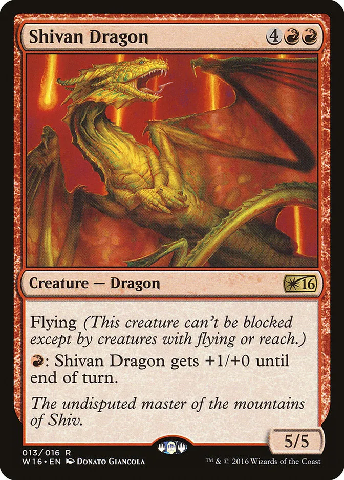 2016 Welcome Deck 2016 Shivan Dragon rare #13 unlisted card image