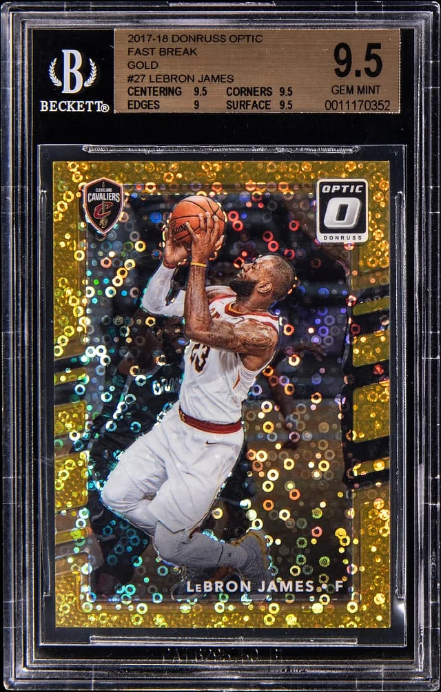 2017-18 Donruss Optic LeBron James Fast Break Gold #27 card image