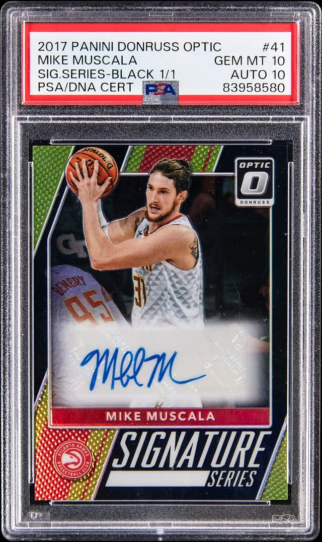 2017-18 Donruss Optic Mike Muscala Signature Series Black #41 card image