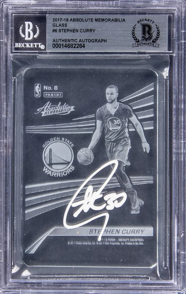 2017-18 Panini Absolute Stephen Curry Memorabilia Glass #6 card image