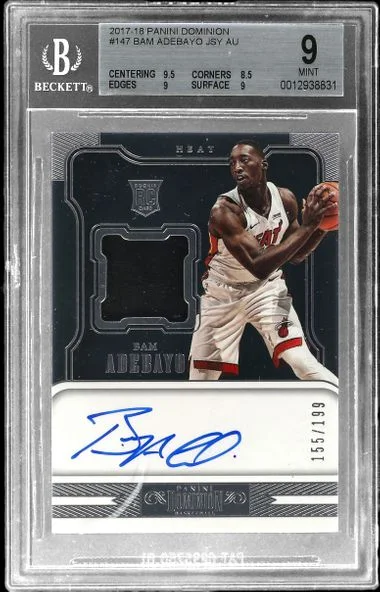 2017-18 Panini Bam Adebayo Dominion Jersey Autograph #147 card image