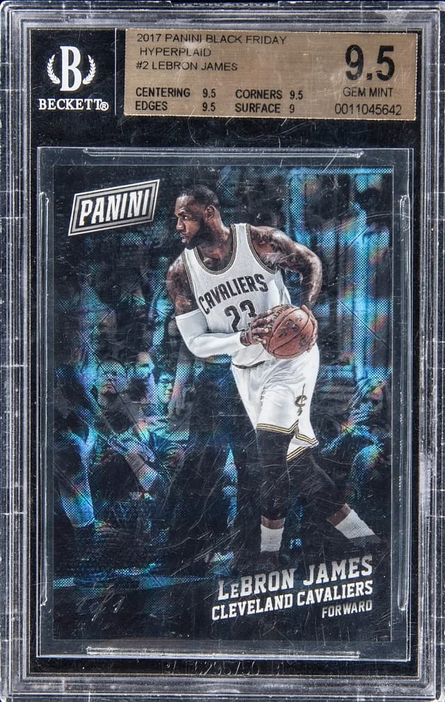 2017-18 Panini Black LeBron James Friday Hyperplaid #2 card image