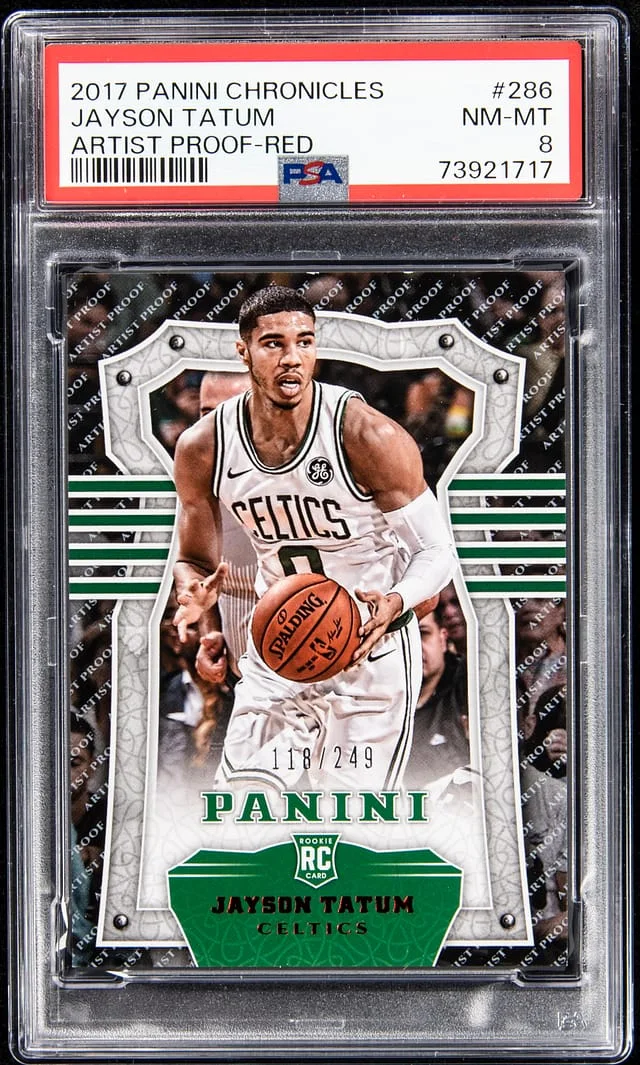 2017-18 Panini Chronicles Jayson Tatum Artist Proof Red #286 card image