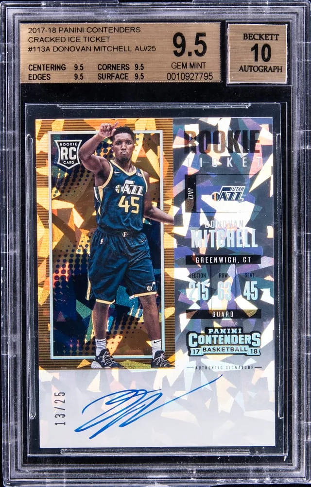 2017-18 Panini Contenders Donovan Mitchell The Finals Ticket Autograph #113A card image