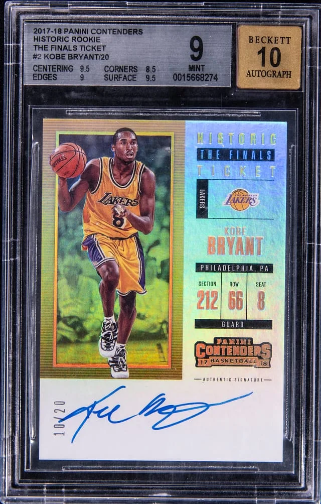 2017-18 Panini Contenders Kobe Bryant Historic Finals Ticket #2 card image