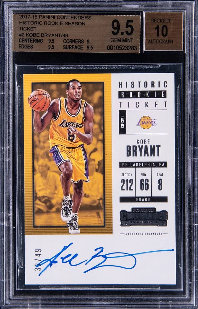 2017-18 Panini Contenders Kobe Bryant Historic The Finals Ticket #HRT-KB card image