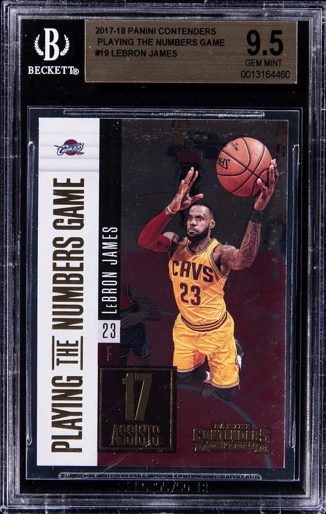 2017-18 Panini Contenders LeBron James Playing The Numbers Game #19 card image